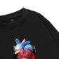 Handheld colorful rhinestone art heart Sweater