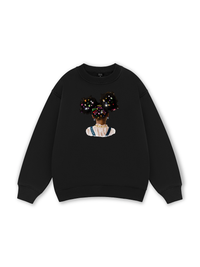 Colorful Diamond Hairpin Afro Girl Sweater
