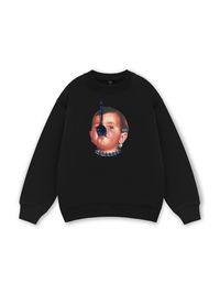 Funny spoon-covered face boy Sweater