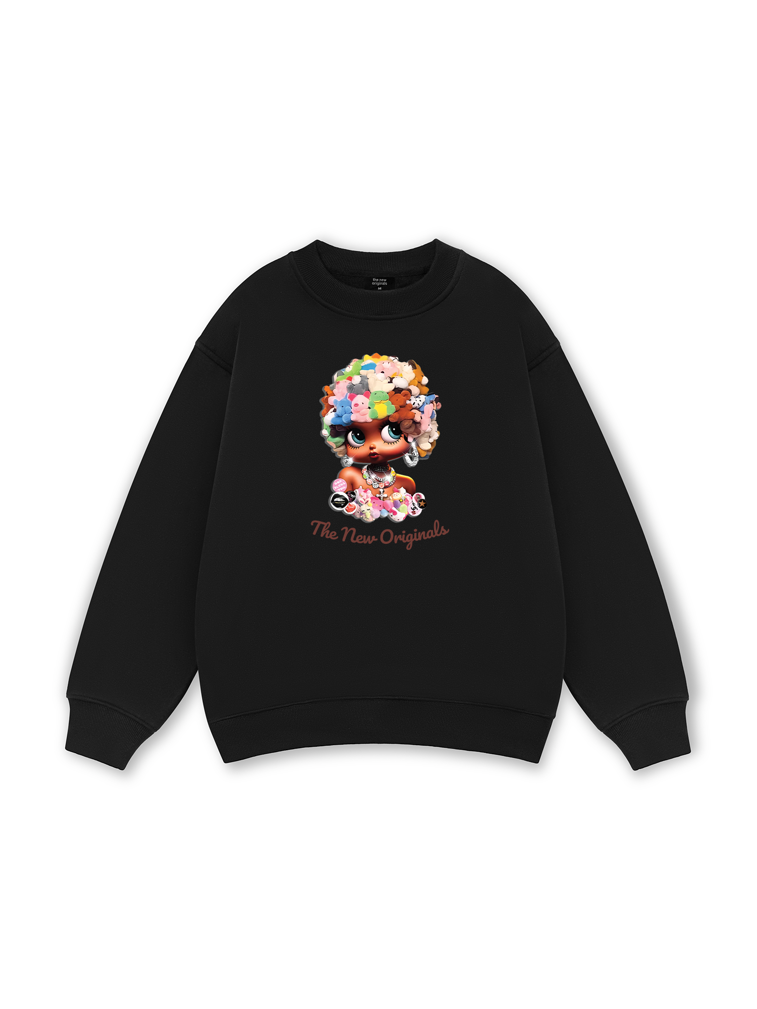 Colorful Plush Doll Head Cover Cartoon girl Sweater