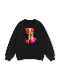Jewel Ring & Orange Kitty Cap Wash Sweater