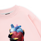 Handheld colorful rhinestone art heart Sweater