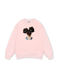Colorful Diamond Hairpin Afro Girl Sweater