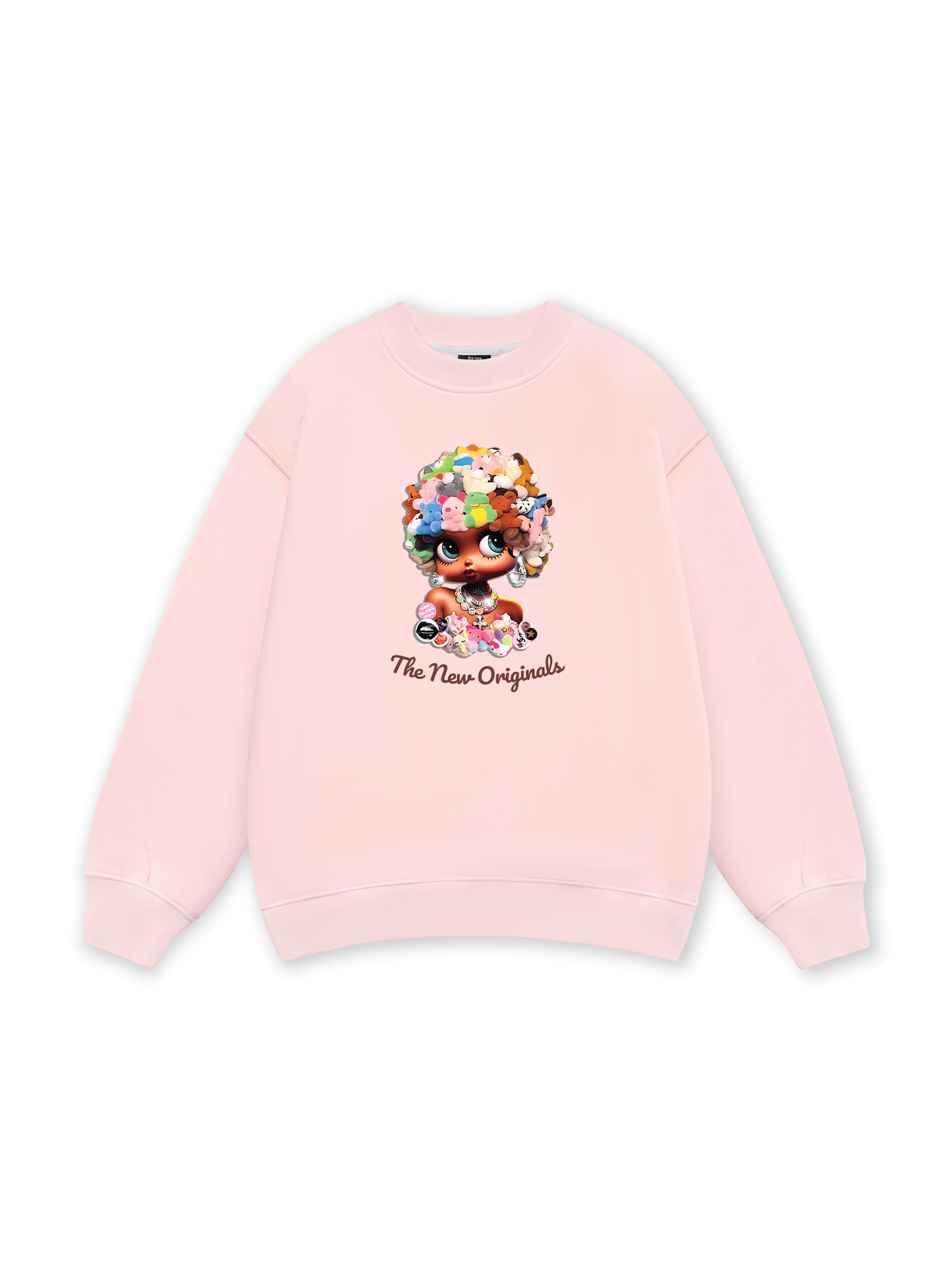 Colorful Plush Doll Head Cover Cartoon girl Sweater