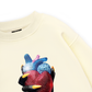 Handheld colorful rhinestone art heart Sweater