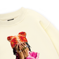Jewel Ring & Orange Kitty Cap Wash Sweater