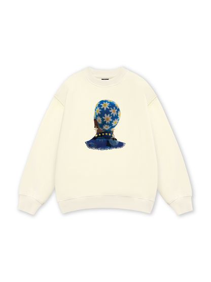 Blue Daisy Hairstyle Sweater