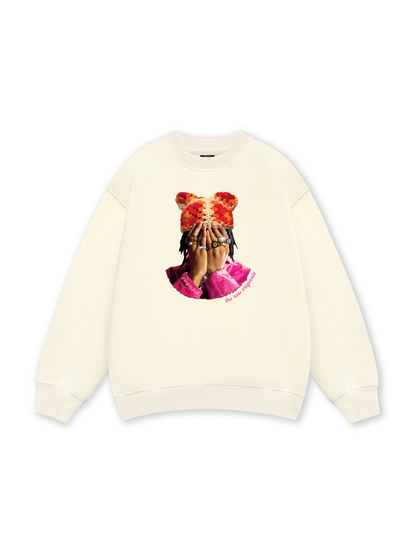 Jewel Ring & Orange Kitty Cap Wash Sweater