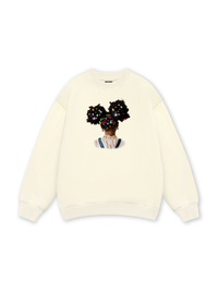 Colorful Diamond Hairpin Afro Girl Sweater