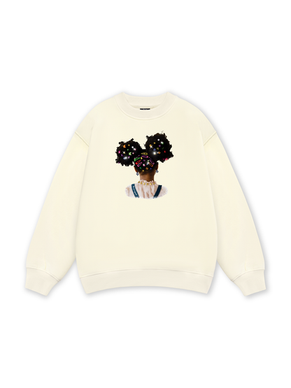 Colorful Diamond Hairpin Afro Girl Sweater