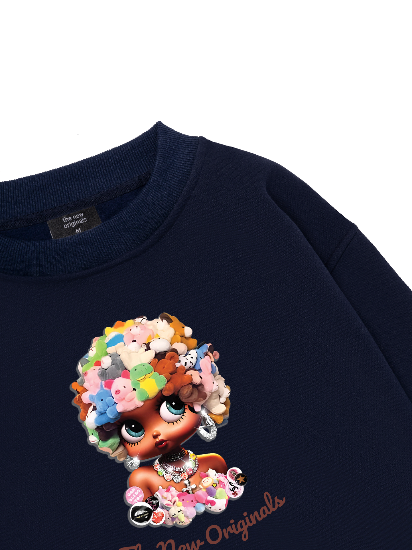 Colorful Plush Doll Head Cover Cartoon girl Sweater