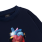 Handheld colorful rhinestone art heart Sweater