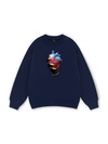 Handheld colorful rhinestone art heart Sweater