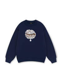 Art Pearl Lip Black Sweater