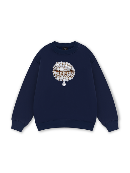 Art Pearl Lip Black Sweater