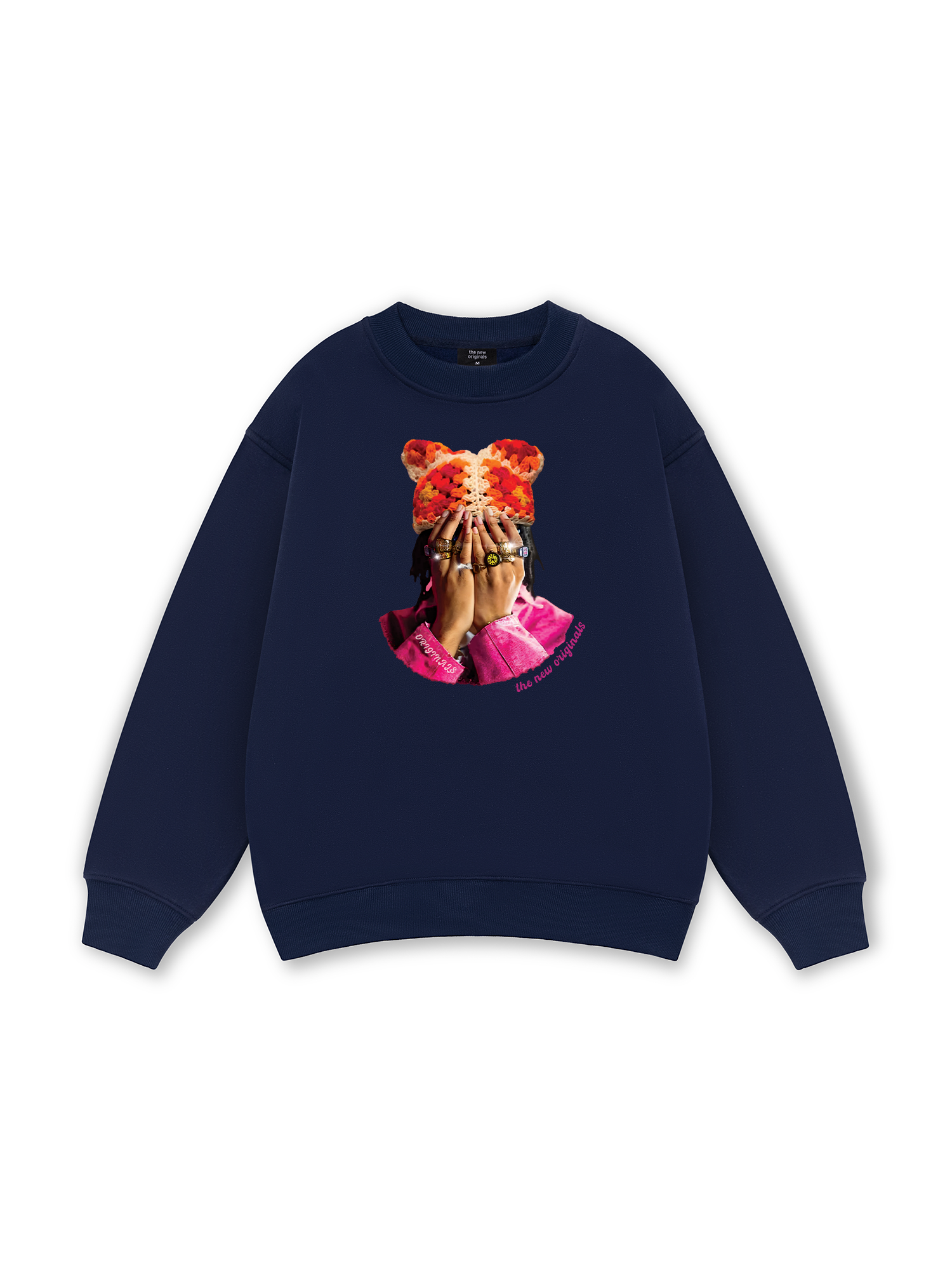 Jewel Ring & Orange Kitty Cap Wash Sweater