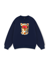 Functional Cat-ear Cap Black Sweater