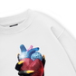 Handheld colorful rhinestone art heart Sweater