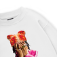 Jewel Ring & Orange Kitty Cap Wash Sweater