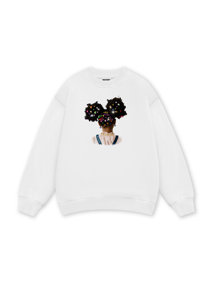Colorful Diamond Hairpin Afro Girl Sweater