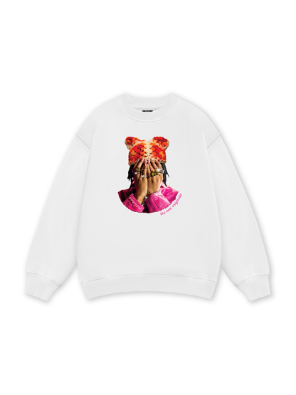 Jewel Ring & Orange Kitty Cap Wash Sweater