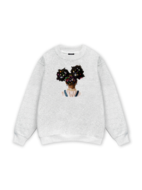 Colorful Diamond Hairpin Afro Girl Sweater