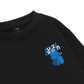 Fuzzy Font Dragon Blue Sweater
