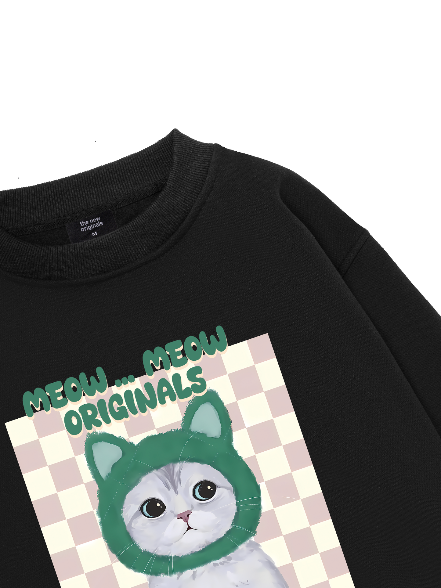 Animal Mood Meow Green Pink Sweater