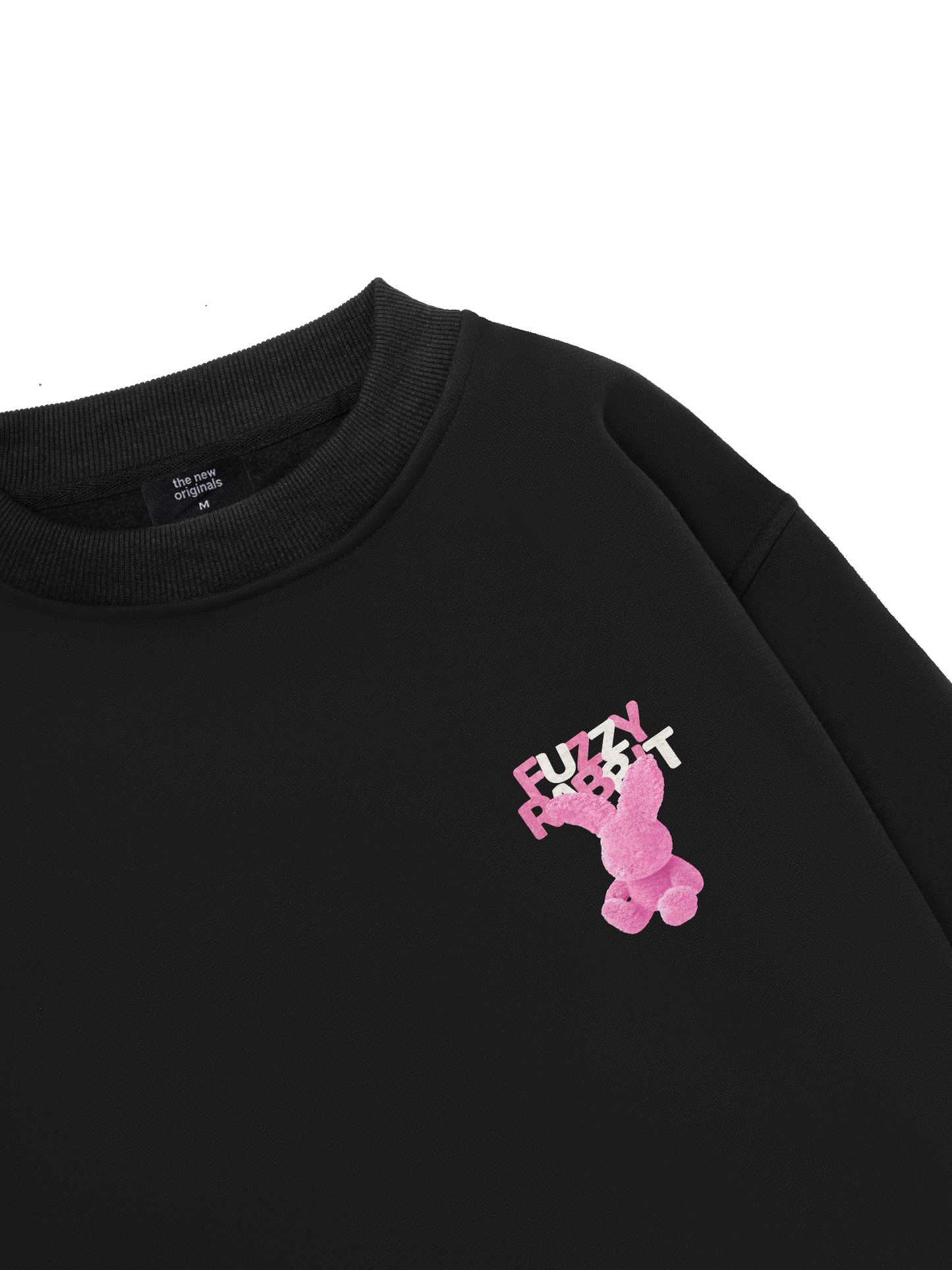 Pink Fuzzy Font Rabbit Sweater