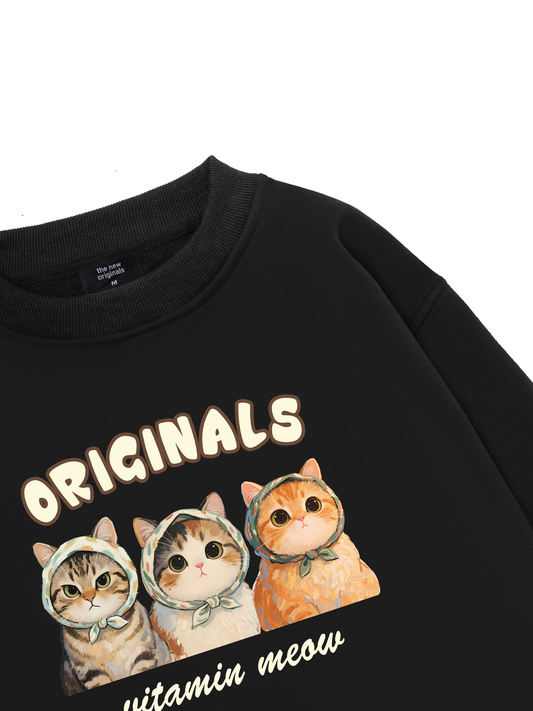 Cute Three Cat Vitamin Meow Sweater