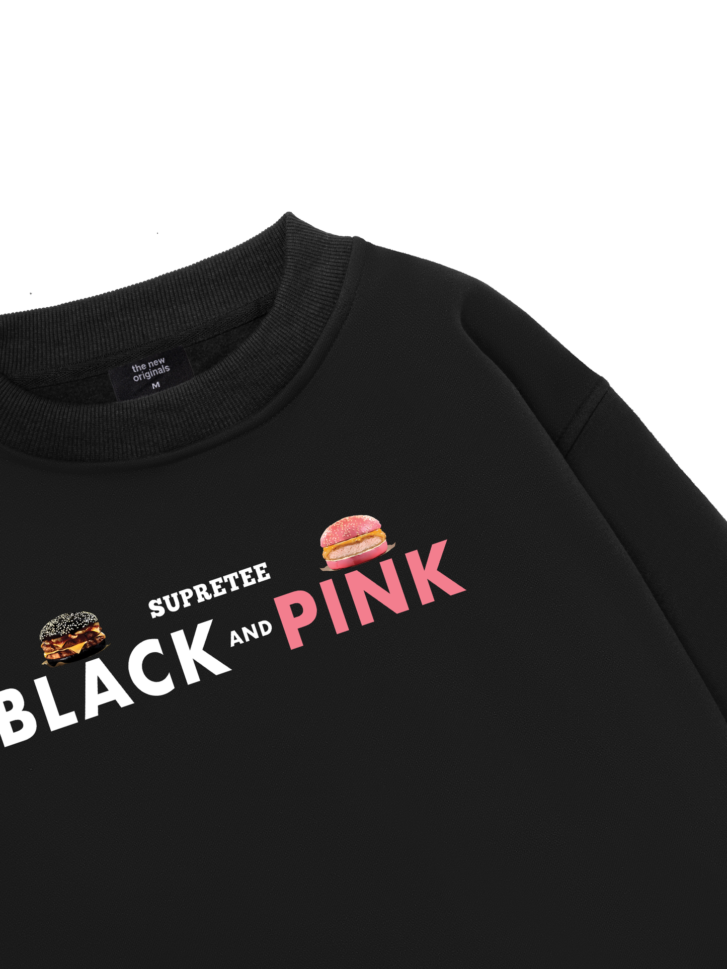 Sweet Pastry Black Pink Meow Meow Strawberry Sweater