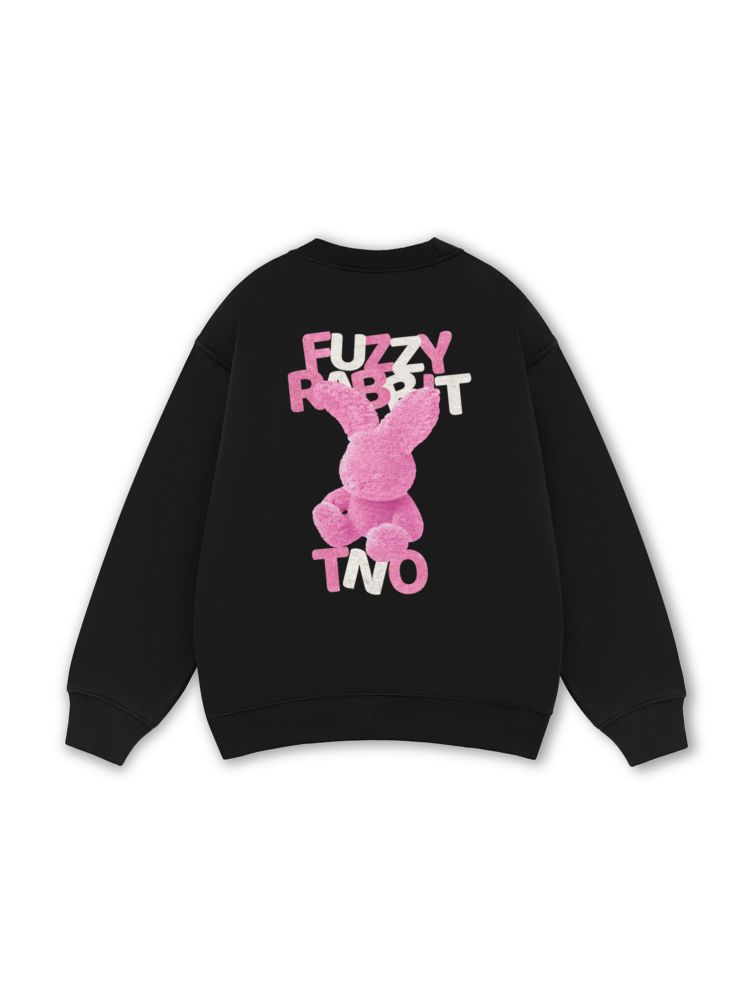 Pink Fuzzy Font Rabbit Sweater
