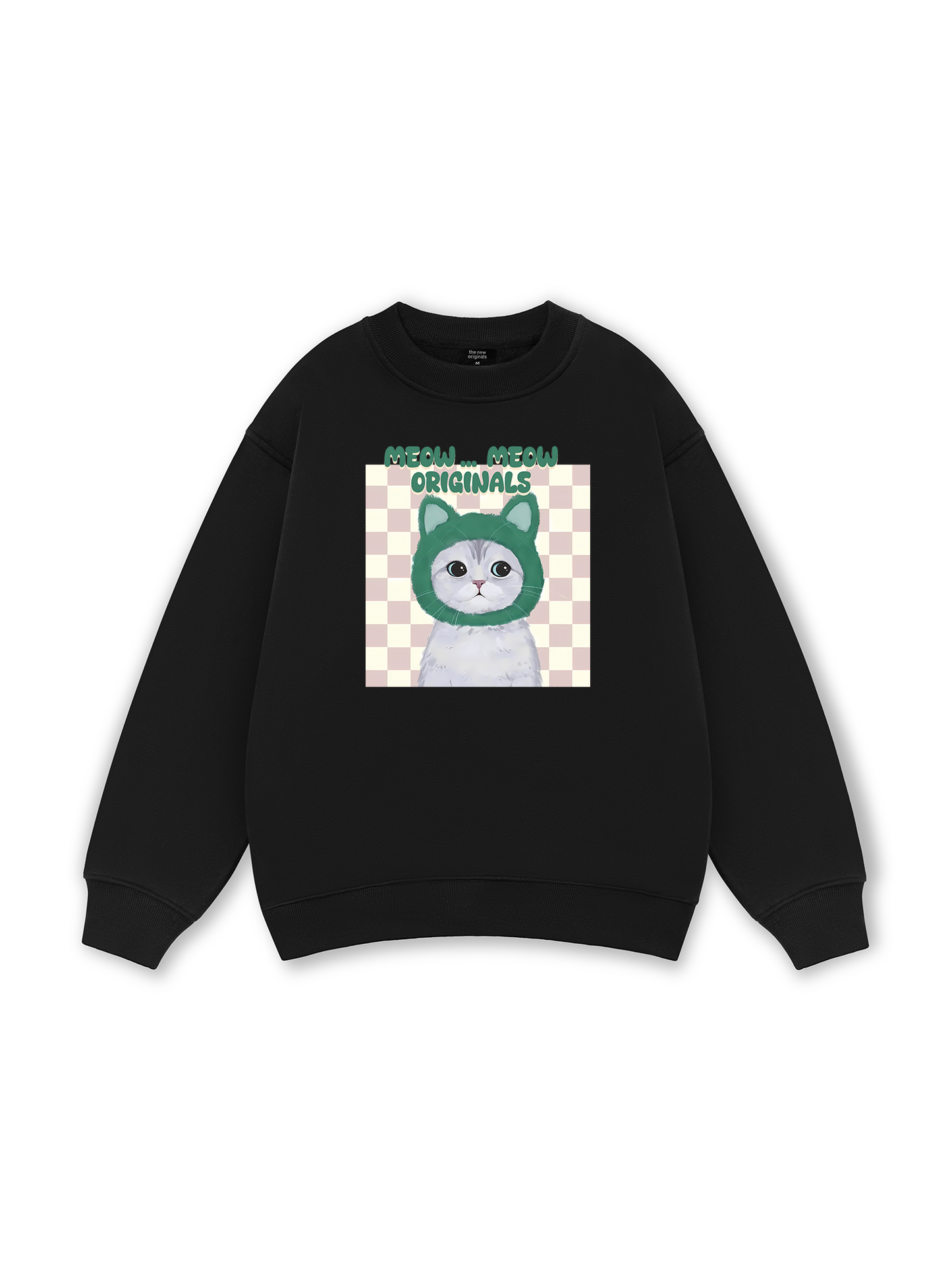Animal Mood Meow Green Pink Sweater