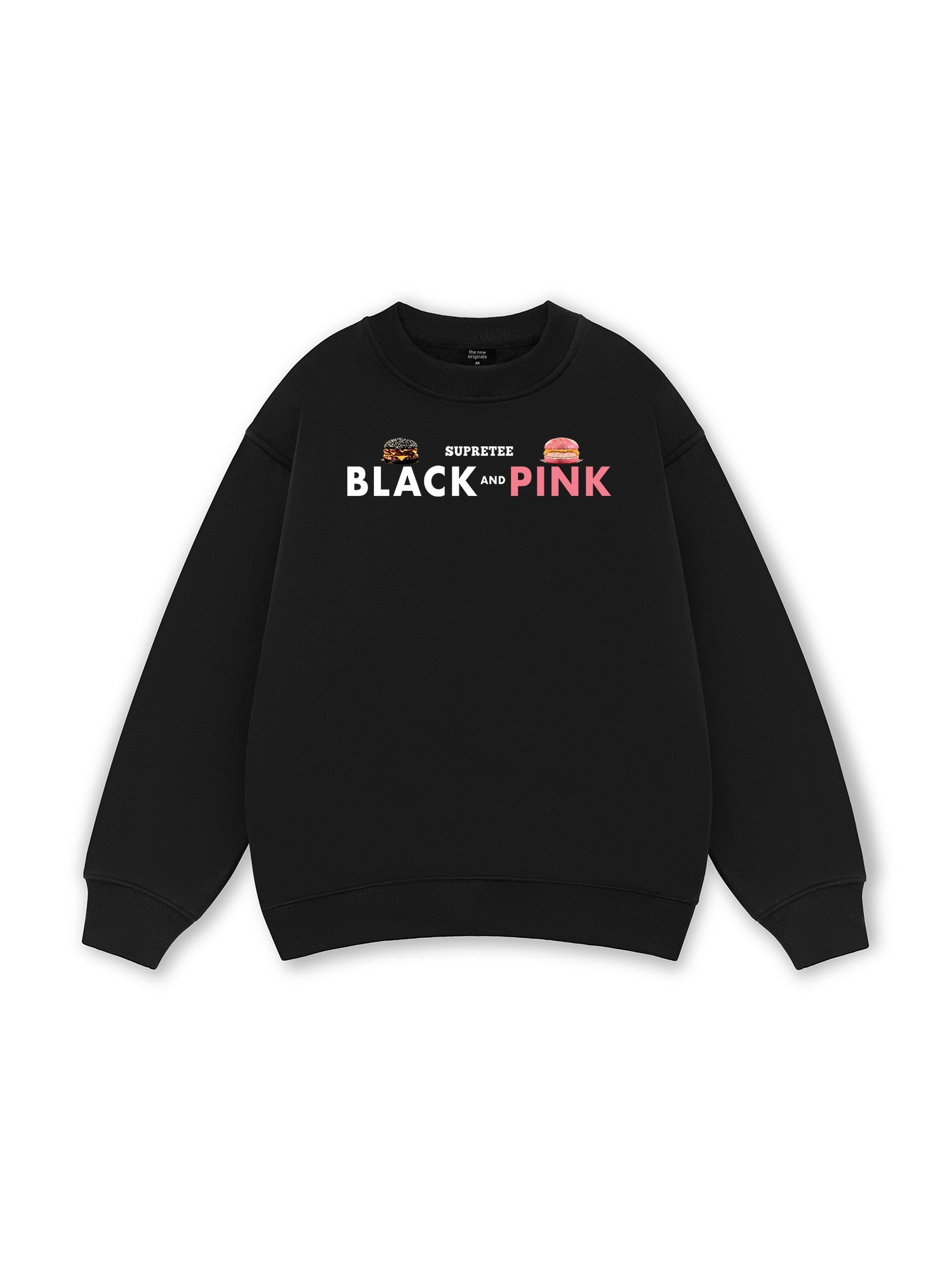 Sweet Pastry Black Pink Meow Meow Strawberry Sweater
