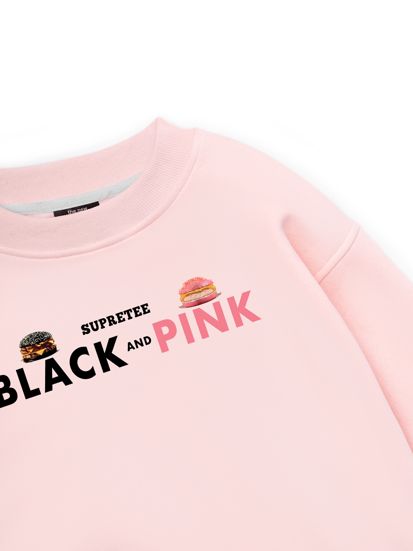 Sweet Pastry Black Pink Meow Meow Strawberry Sweater