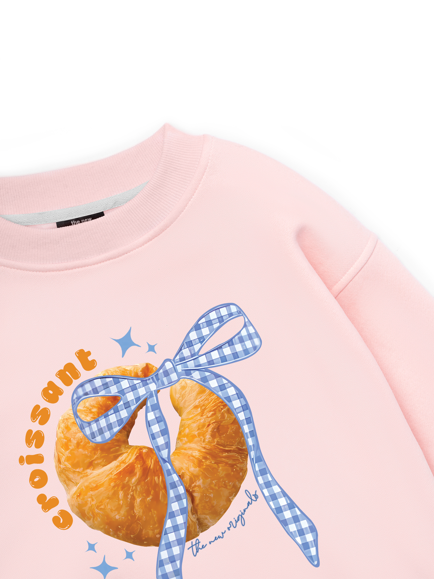 Sweet Pastry BLue Plaid Bow Sweater