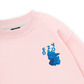 Fuzzy Font Dragon Blue Sweater