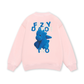 Fuzzy Font Dragon Blue Sweater