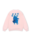 Fuzzy Font Dragon Blue Sweater