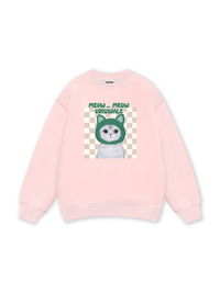 Animal Mood Meow Green Pink Sweater