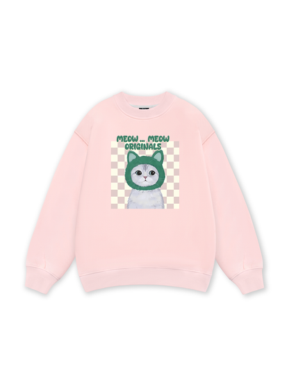 Animal Mood Meow Green Pink Sweater