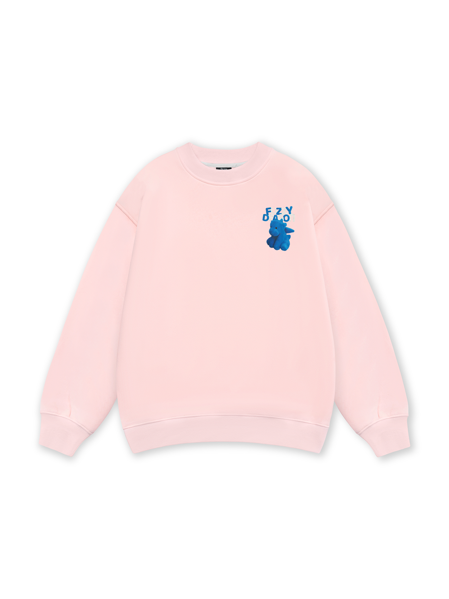 Fuzzy Font Dragon Blue Sweater