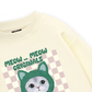Animal Mood Meow Green Pink Sweater