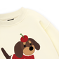 Animal Cute Puppy With Cherry Sweater