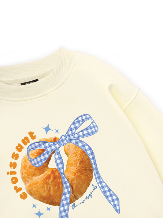 Sweet Pastry BLue Plaid Bow Sweater