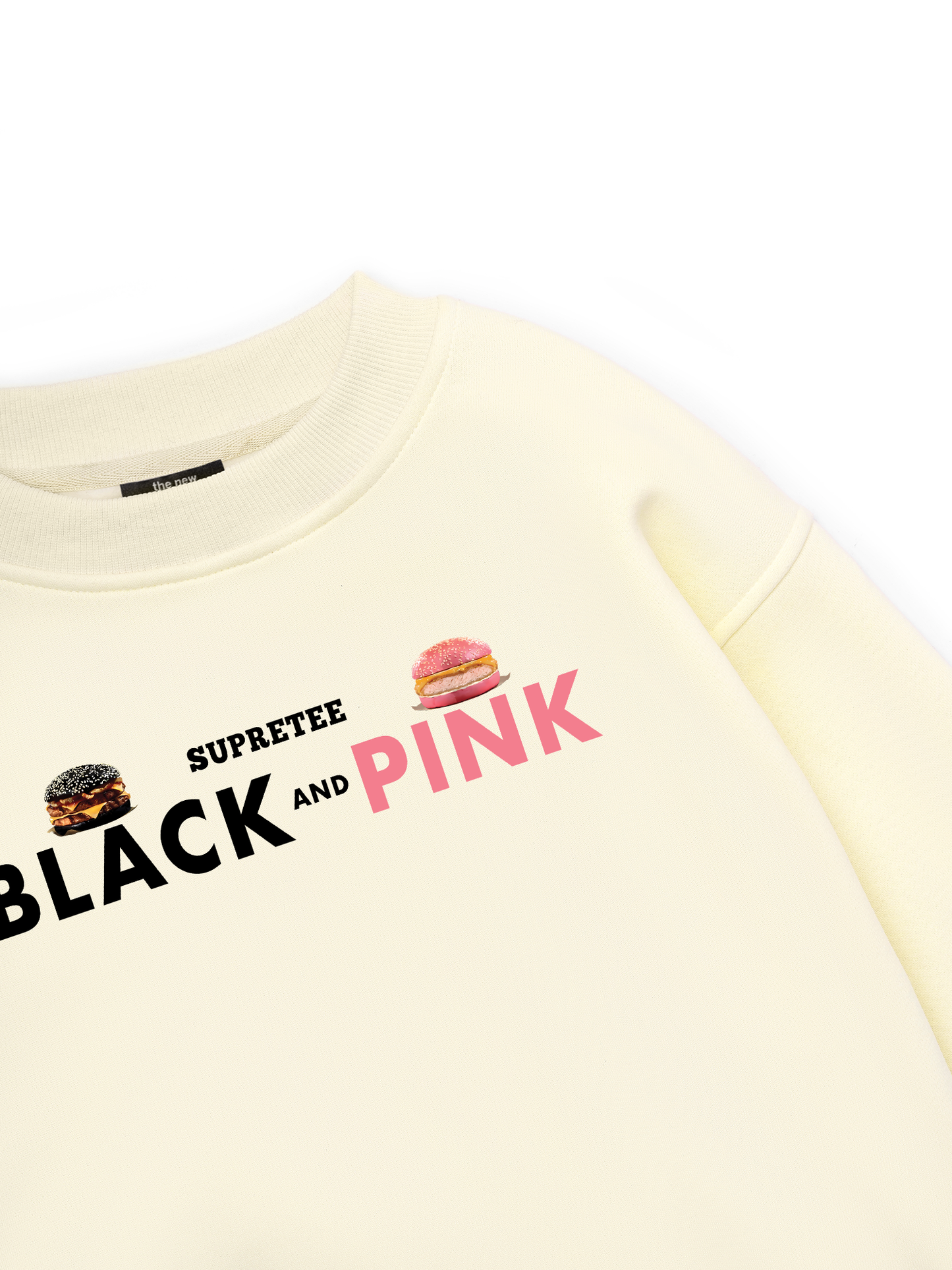 Sweet Pastry Black Pink Meow Meow Strawberry Sweater
