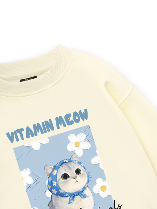 Flower With Meow Sweater