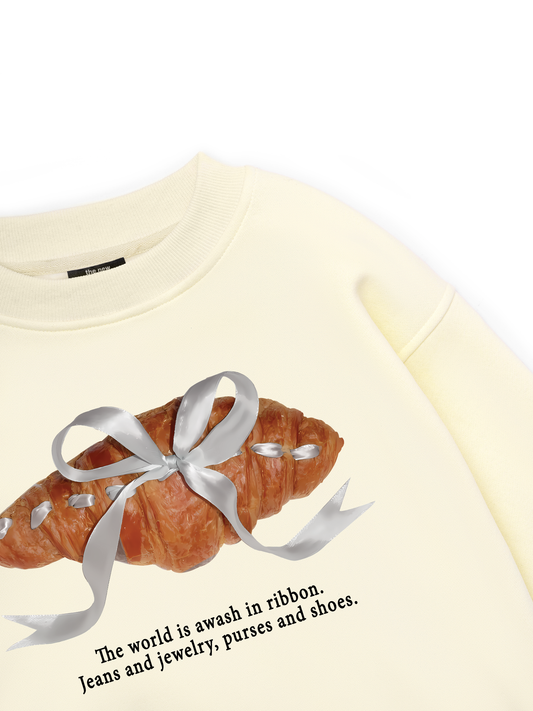 Sweet Pastry Silver Bow  Sweater