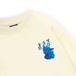 Fuzzy Font Dragon Blue Sweater