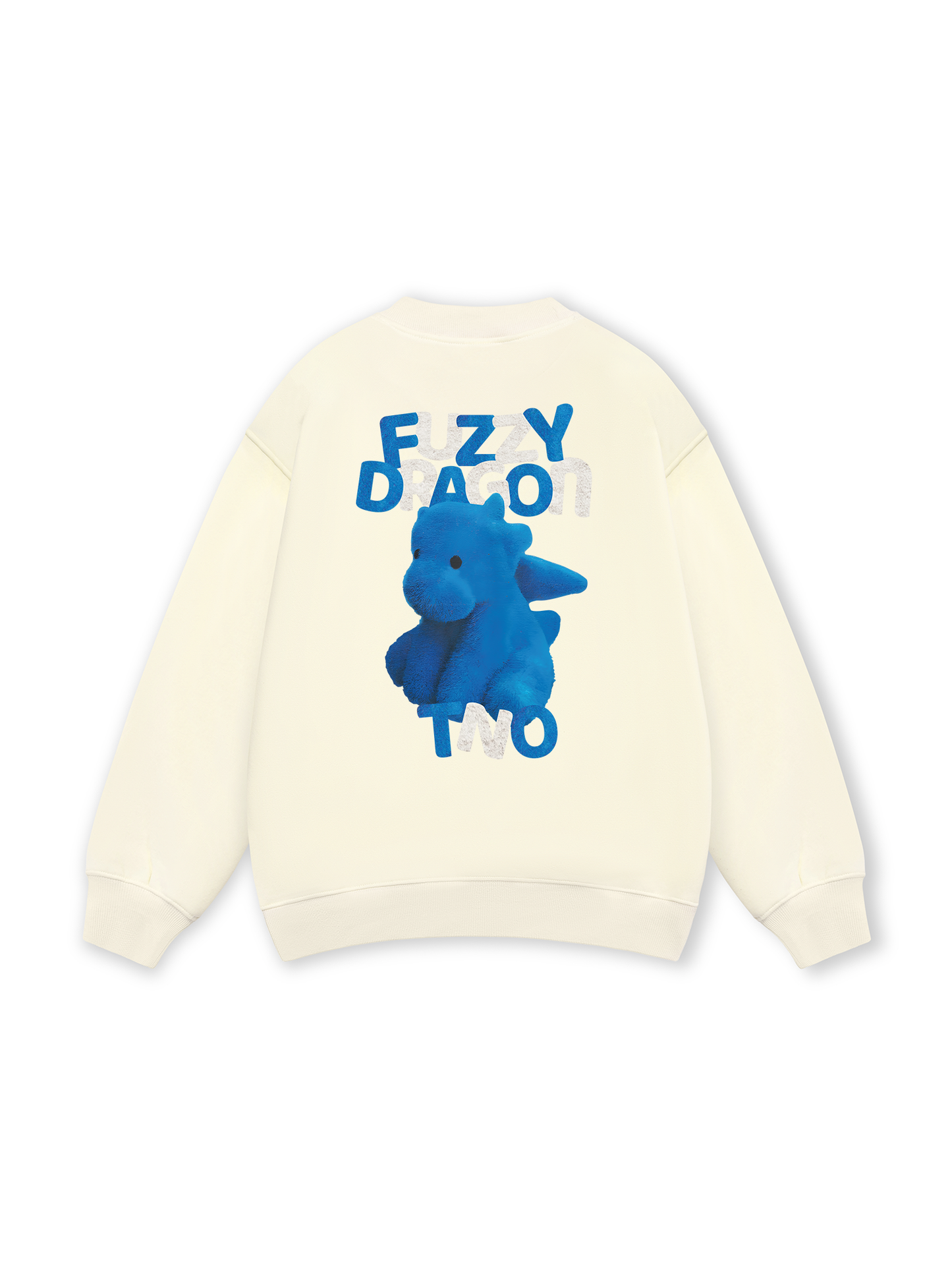 Fuzzy Font Dragon Blue Sweater